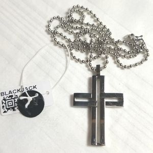 New Blackjack Stainless Steel Cross Necklace